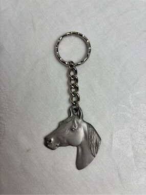 Vntg. 1982 Rawcliffe Pewter Horse Head Keychain
